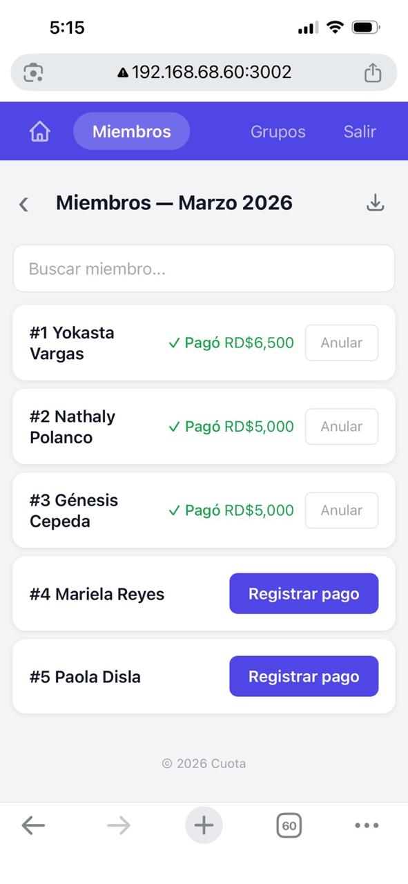 Lista de miembros